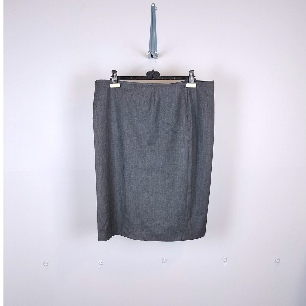Lafayette 148 New York Tailored‎ Wool Blend Pencil Skirt SZ 18 Grey Professional